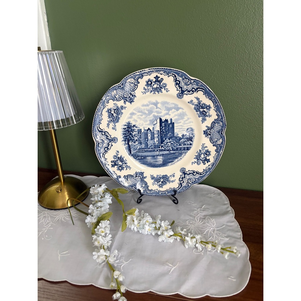 Johnson Brothers Old Britain Castles Plate, Blarney Castle, Blue & Whi